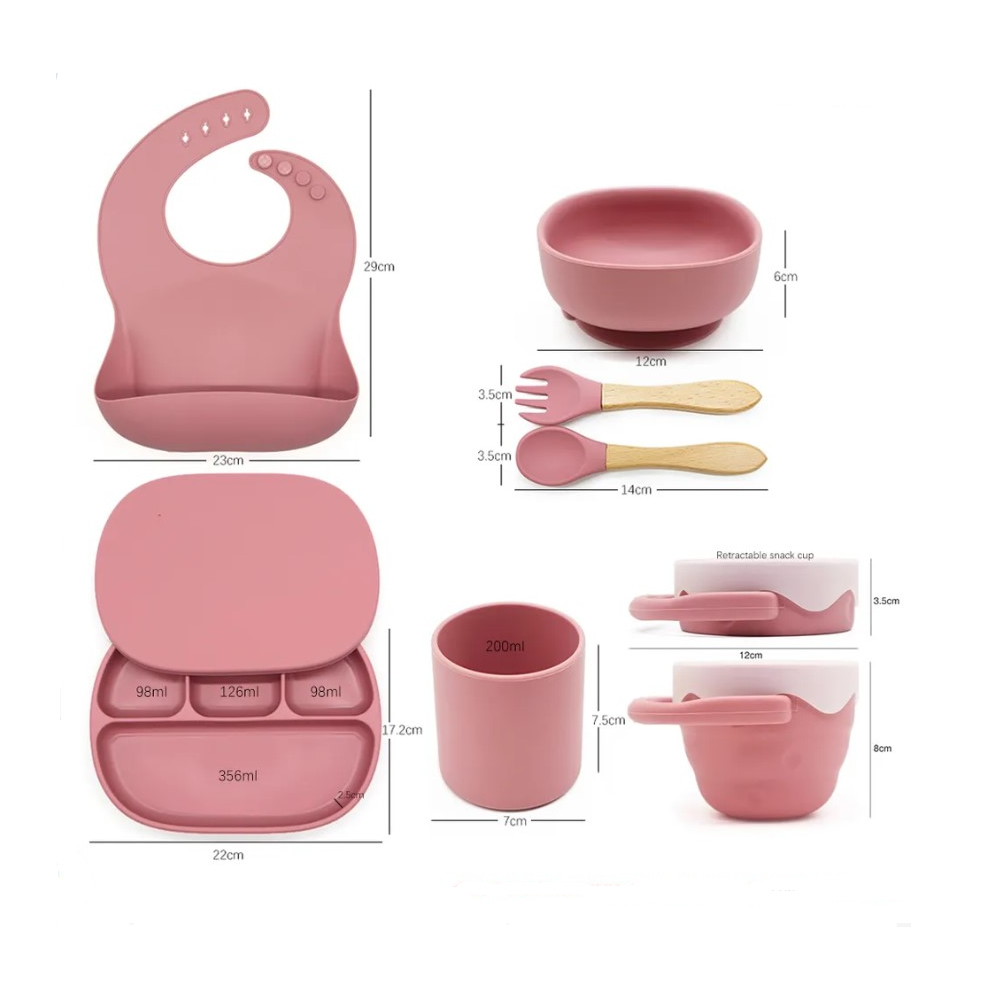 BPA Free Silicone Baby Feeding Tableware Set Details 1