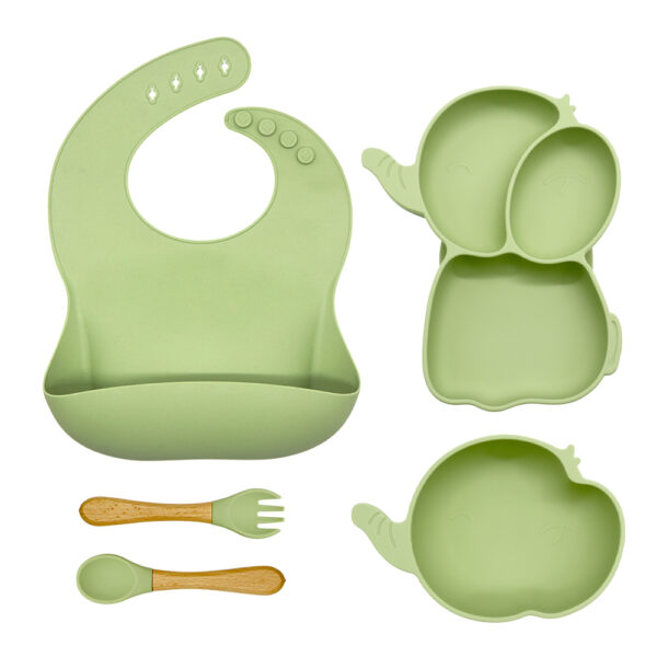Reusable BPA Free Silicone Feeding Set 4