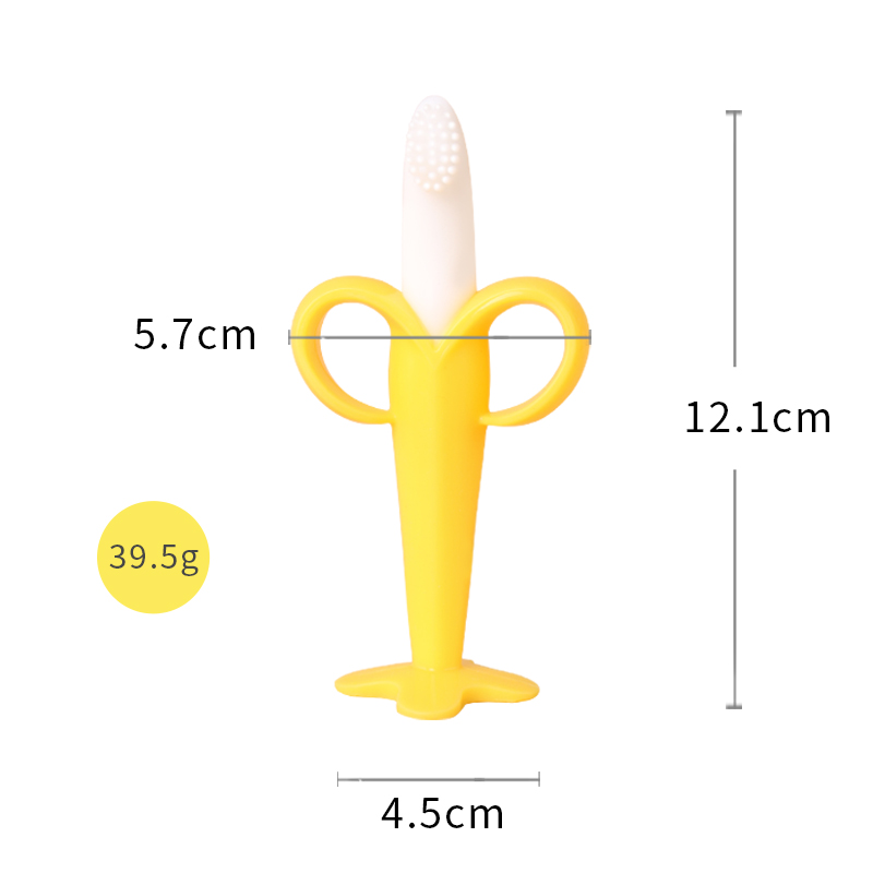 Banana Shaped Silicone Teething Toothbrush 1 1