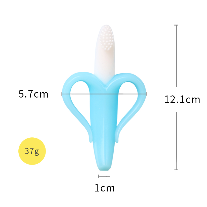 Banana Shaped Silicone Teething Toothbrush 2 1