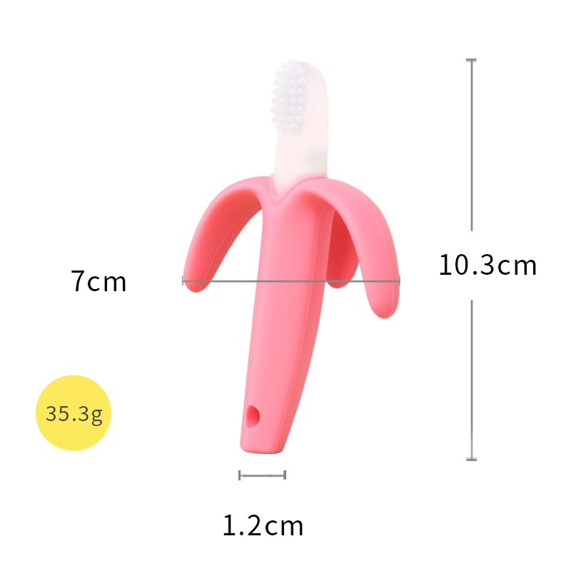 Banana Shaped Silicone Teething Toothbrush 4 1