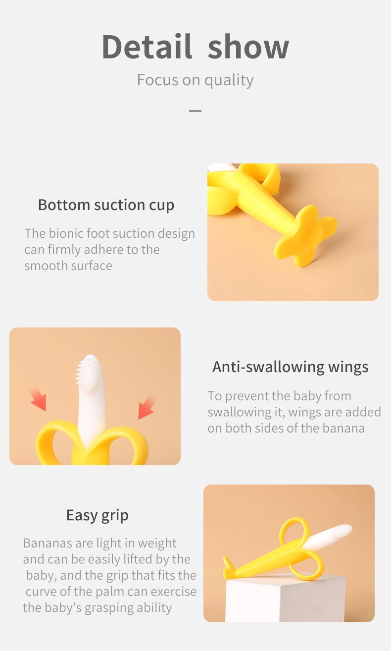 Banana Shaped Silicone Teething Toothbrush 9