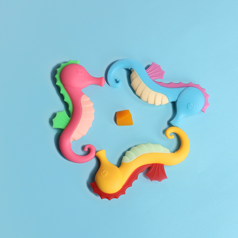 Playful Silicone Baby Teether with Small Seahorse Shape 2 1