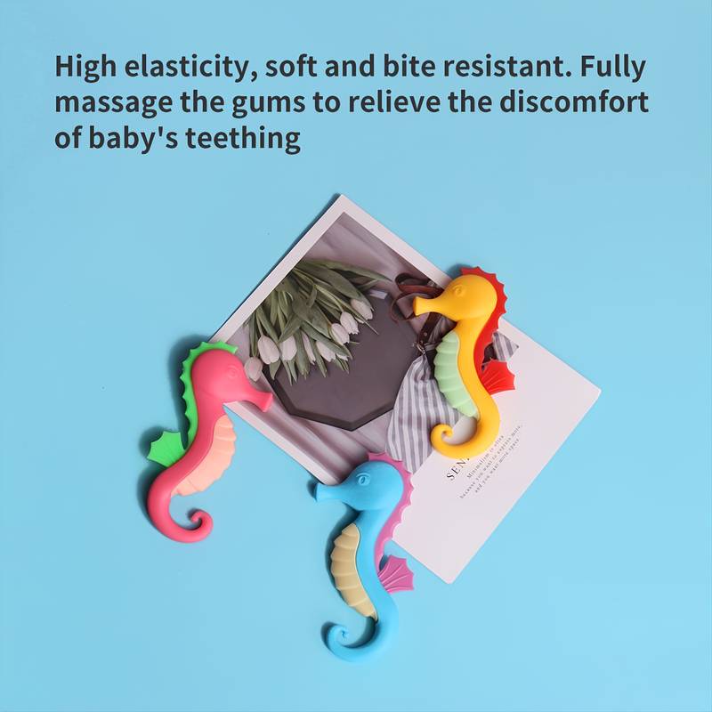 Playful Silicone Baby Teether with Small Seahorse Shape 2 2