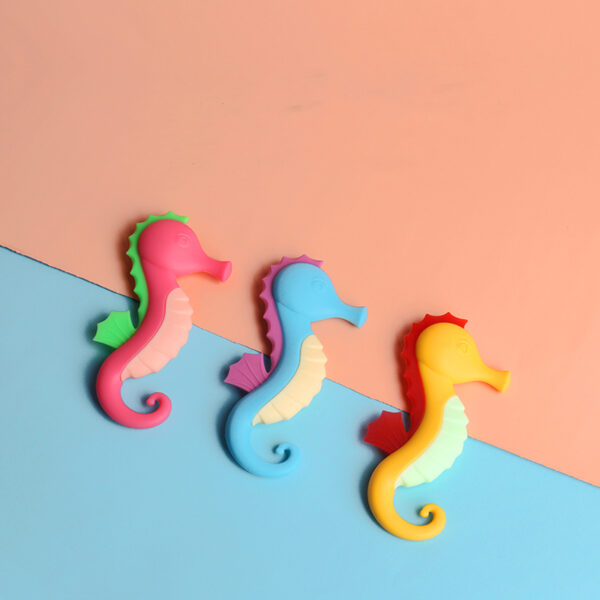 Playful Silicone Baby Teether with Small Seahorse Shape 2
