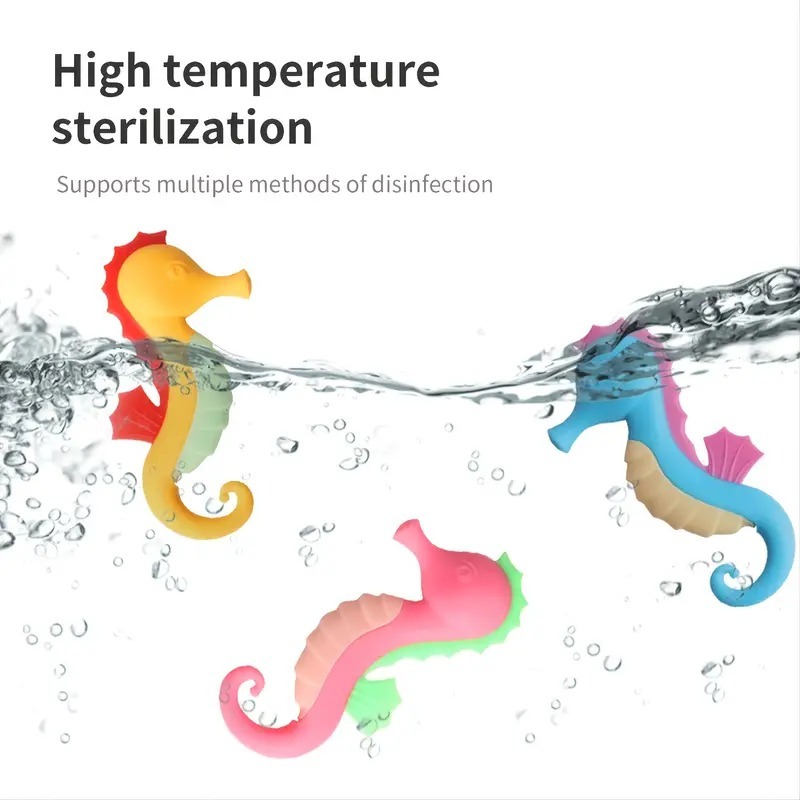 Playful Silicone Baby Teether with Small Seahorse Shape 3 1