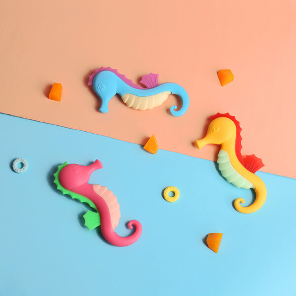 Playful Silicone Baby Teether with Small Seahorse Shape 3