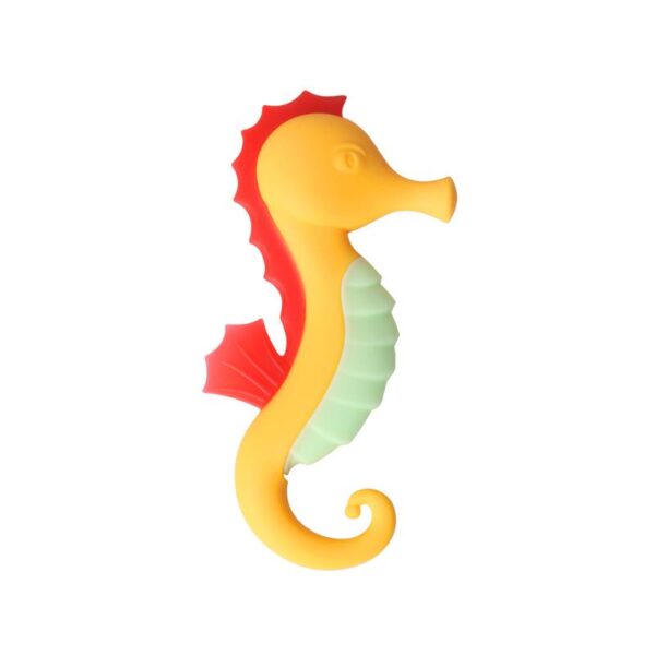Playful Silicone Baby Teether with Small Seahorse Shape